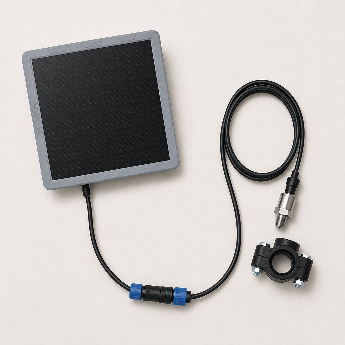 Farm-Mesh Wasserdrucksensor mit Solarmodul und Klemme